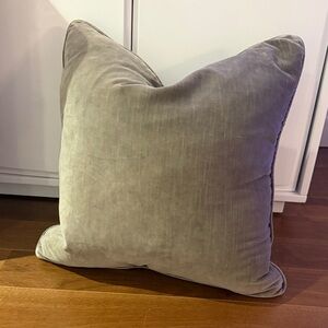 Restoration Hardware 22x22 Grey Velvet Throw Pillows total of 3 available
